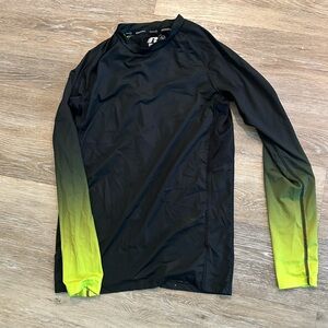 Russell Athletic Black and Yellow Lightweight Base Layer